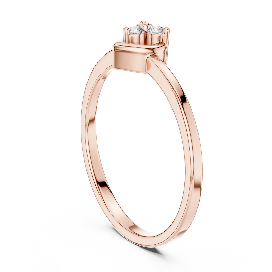 Open Heart Cluster Moissanite Ring in rose 925 sterling silver, view 1