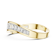 Baguette Moissanite Curved Contour Band in yellow 925 sterling silver, view 3