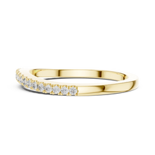 Round Moissanite Pavé Half Eternity Band in yellow 925 sterling silver, view 3