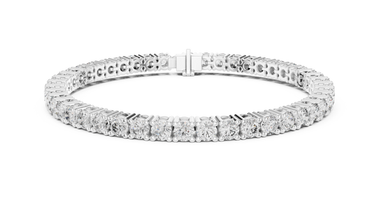 3.5 mm Round Moissanite Tennis Bracelet in white 925 sterling silver, view 1