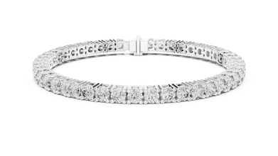 3.5 mm Round Moissanite Tennis Bracelet in white 925 sterling silver, view 1