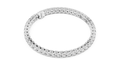 3.5 mm Round Moissanite Tennis Bracelet in white 925 sterling silver, view 3