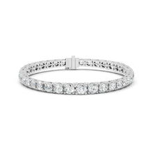 Graduated Round Moissanite Tennis Bracelet in white 925 sterling silver, view 4