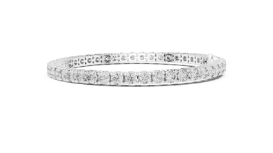 3.5 mm Round Moissanite Tennis Bracelet in white 925 sterling silver, view 4