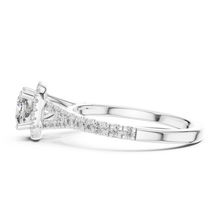Cushion Halo Moissanite Engagement Ring in white 925 sterling silver, view 3