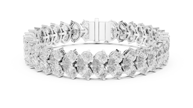 Pear Cluster Moissanite Statement Bracelet in white 925 sterling silver, view 1