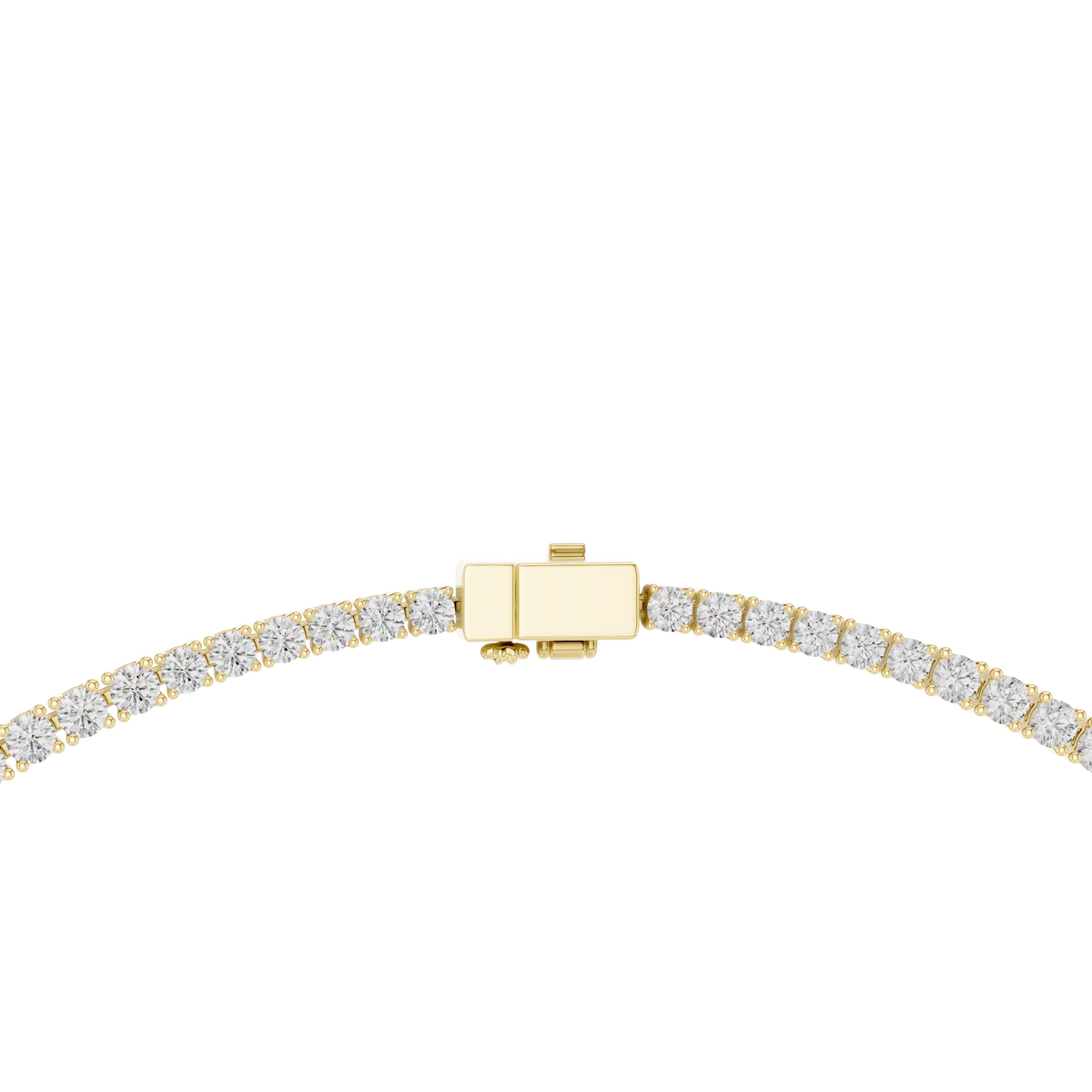 Graduated Round Tennis Necklace with Oval Centre in yellow 925 sterling silver, view 4