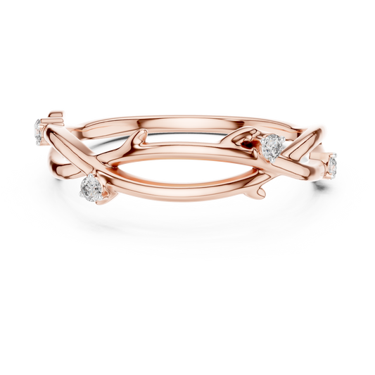 Twig Vine Moissanite Ring in rose 925 sterling silver, view 4