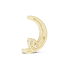 Pavé Crescent Moon Moissanite Pendant in yellow 925 sterling silver, view 4