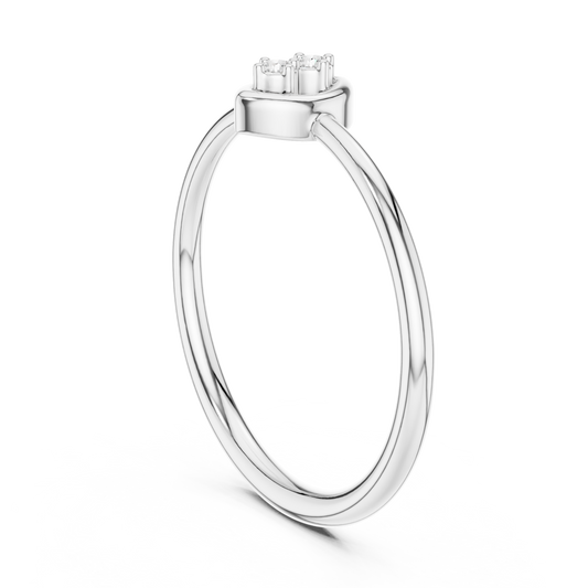 Duo Marquise Frame Moissanite Ring in white 925 sterling silver, view 1