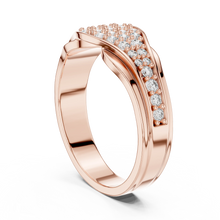Pavé Crossover Moissanite Band in rose 925 sterling silver, view 1