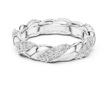 Twisted Rope Pavé Moissanite Eternity Band in white 925 sterling silver, view 4