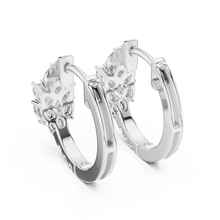 Pear moissanite cluster huggie hoop earrings in white 925 sterling silver, view 3
