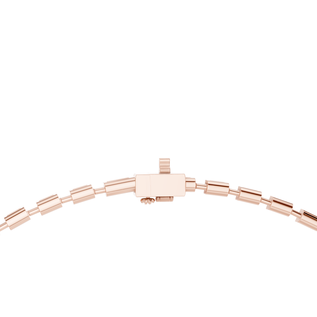 Emerald Cut Station Necklace in rose 925 sterling silver, view 4