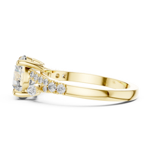 Round Moissanite Engagement Ring with Marquise Accents in yellow 925 sterling silver, view 3