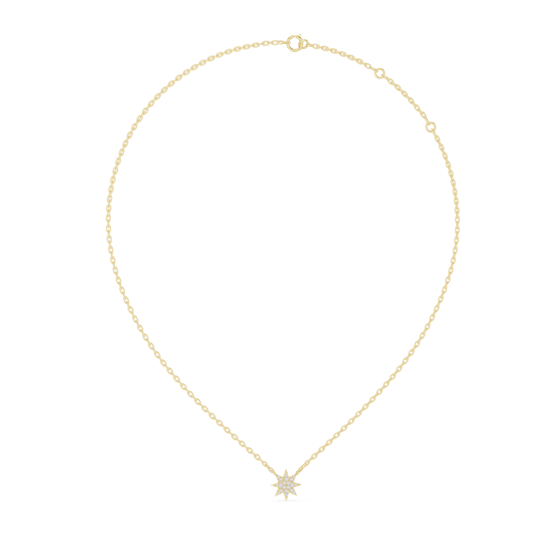 Starburst Pavé Moissanite Pendant in yellow 925 sterling silver, view 1