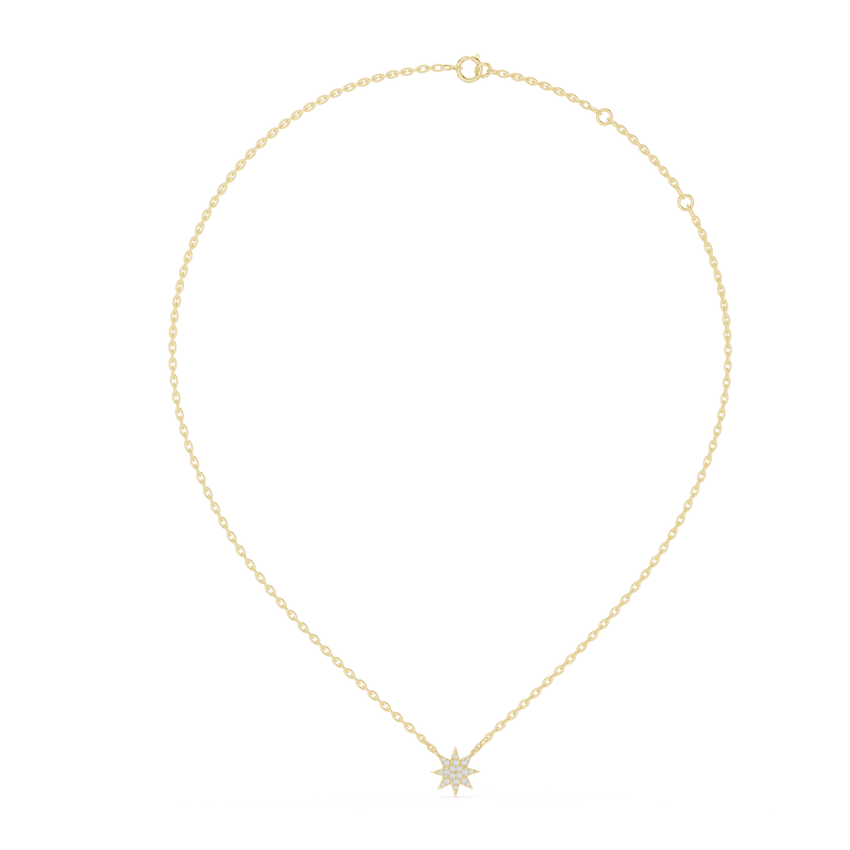 Starburst Pavé Moissanite Pendant in yellow 925 sterling silver, view 1