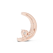 Pavé Crescent Moon Moissanite Pendant in rose 925 sterling silver, view 4