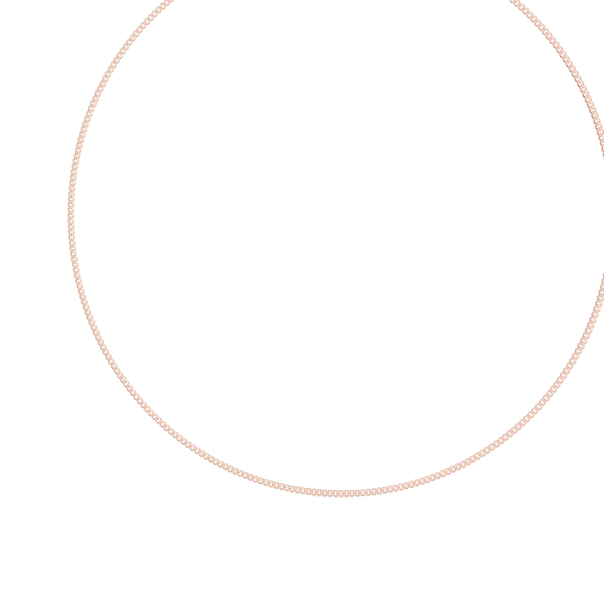 Curb Chain Necklace in rose 925 sterling silver, view 2