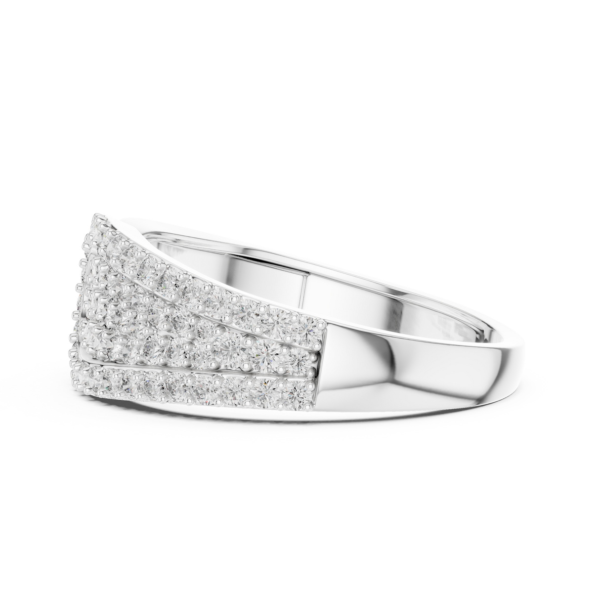 Crossover Teardrop Pavé Moissanite Ring in white 925 sterling silver, view 3