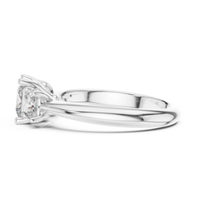 Princess Cut Three Stone Moissanite Ring in white 925 sterling silver, view 3