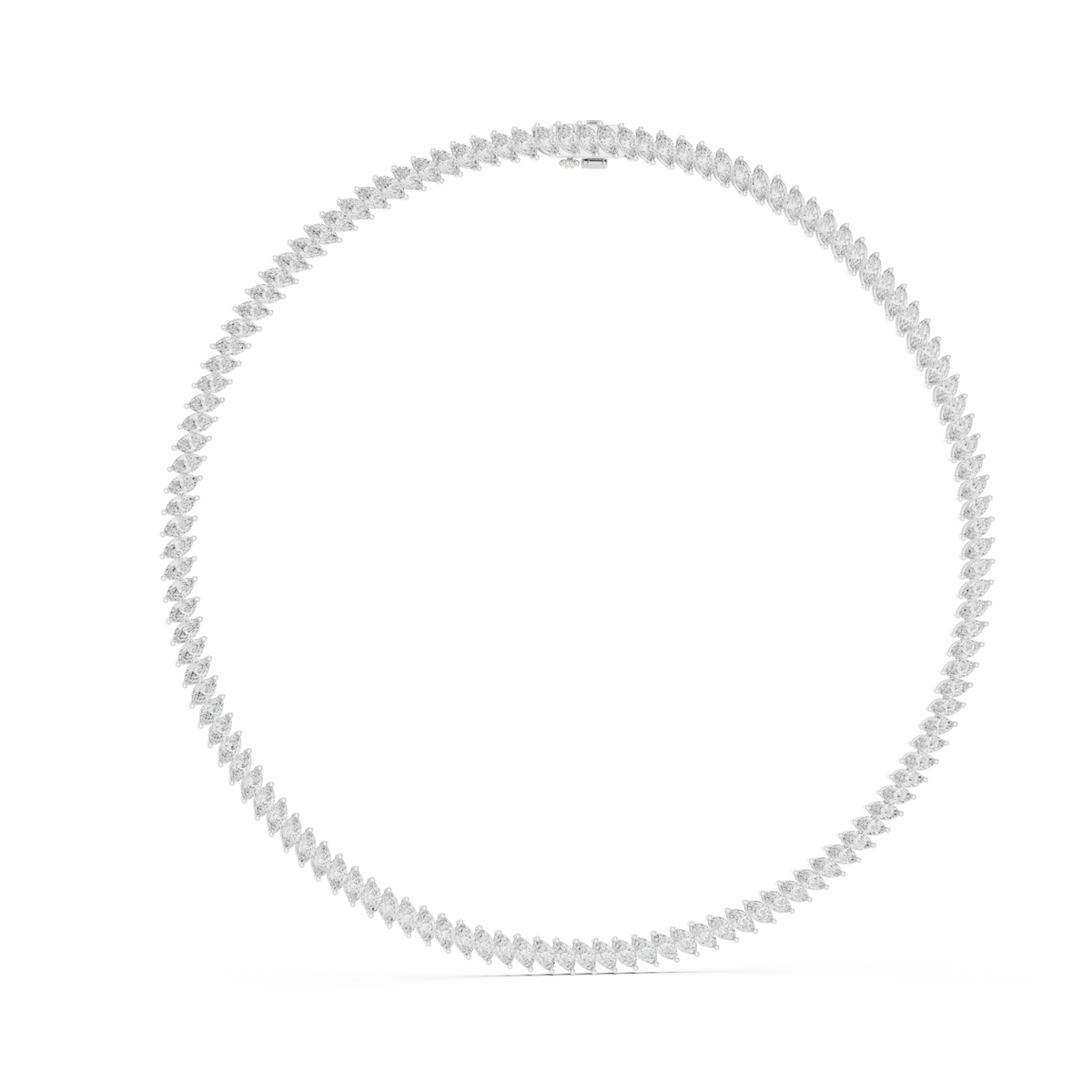 Marquise Tennis Necklace in white 925 sterling silver, view 1