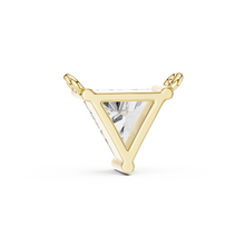 Trillion Moissanite Solitaire Pendant in yellow 925 sterling silver, view 4