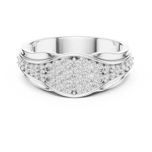Pavé Crossover Moissanite Band in white 925 sterling silver, view 4