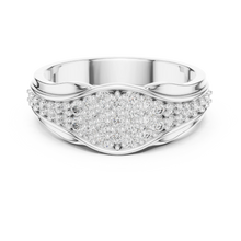 Pavé Crossover Moissanite Band in white 925 sterling silver, view 4