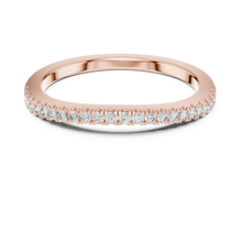 Round Moissanite Pavé Half Eternity Band in rose 925 sterling silver, view 4