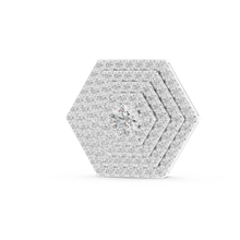 Pavé Hexagon Moissanite Pendant in white 925 sterling silver, view 2