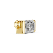 East-West Baguette Moissanite Bar Pendant in yellow 925 sterling silver, view 3
