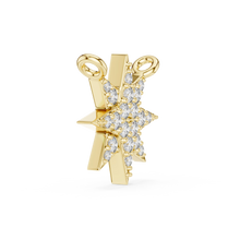 Starburst Pavé Moissanite Pendant in yellow 925 sterling silver, view 3