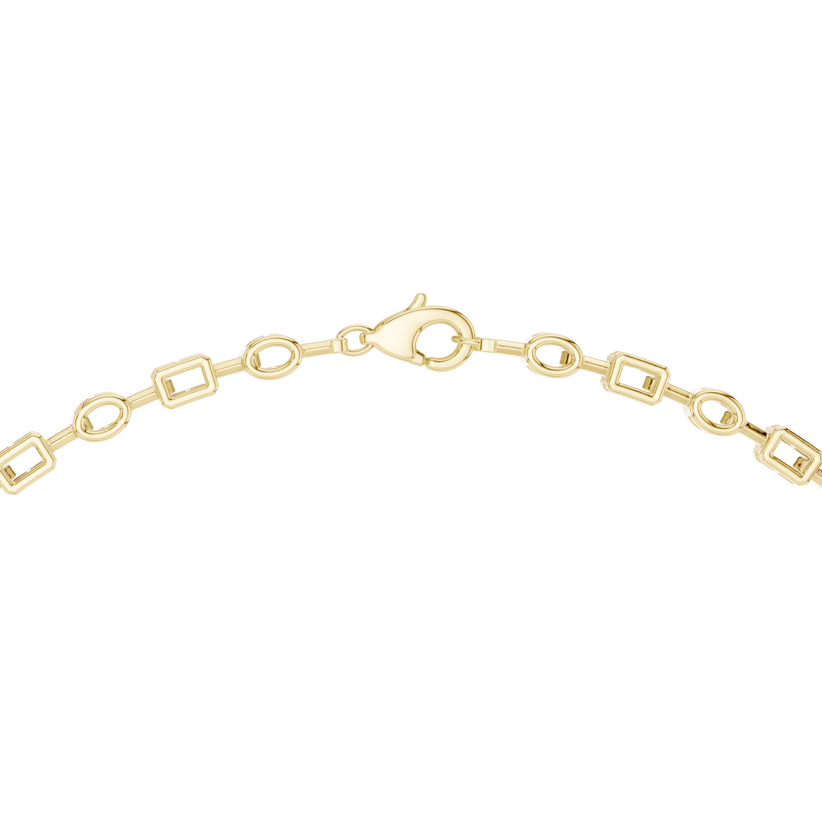 Mixed Shape Y Drop Necklace in yellow 925 sterling silver, view 4