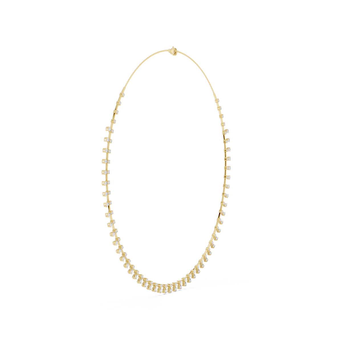 Pear Drop Fringe Necklace in yellow 925 sterling silver, view 3