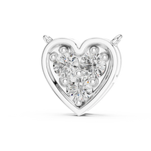 Heart Three Stone Moissanite Pendant in white 925 sterling silver, view 2