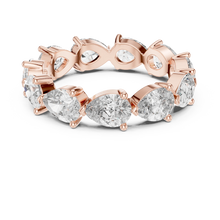 Pear Moissanite Eternity Band in rose 925 sterling silver, view 4