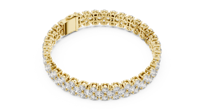Round Cluster Moissanite Statement Bracelet in yellow 925 sterling silver, view 3