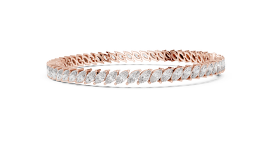 Marquise Moissanite Tennis Bracelet in rose 925 sterling silver, view 4