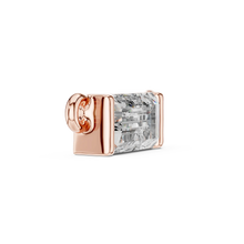 East-West Baguette Moissanite Bar Pendant in rose 925 sterling silver, view 3