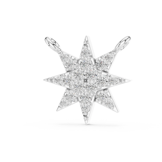 Starburst Pavé Moissanite Pendant in white 925 sterling silver, view 2