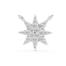 Starburst Pavé Moissanite Pendant in white 925 sterling silver, view 2