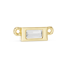 East-West Baguette Moissanite Bar Pendant in yellow 925 sterling silver, view 4