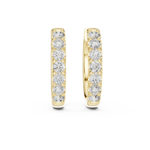 Moissanite huggie hoop earrings in yellow 925 sterling silver, view 4