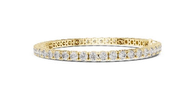 3.5 mm Round Moissanite Tennis Bracelet in yellow 925 sterling silver, view 4