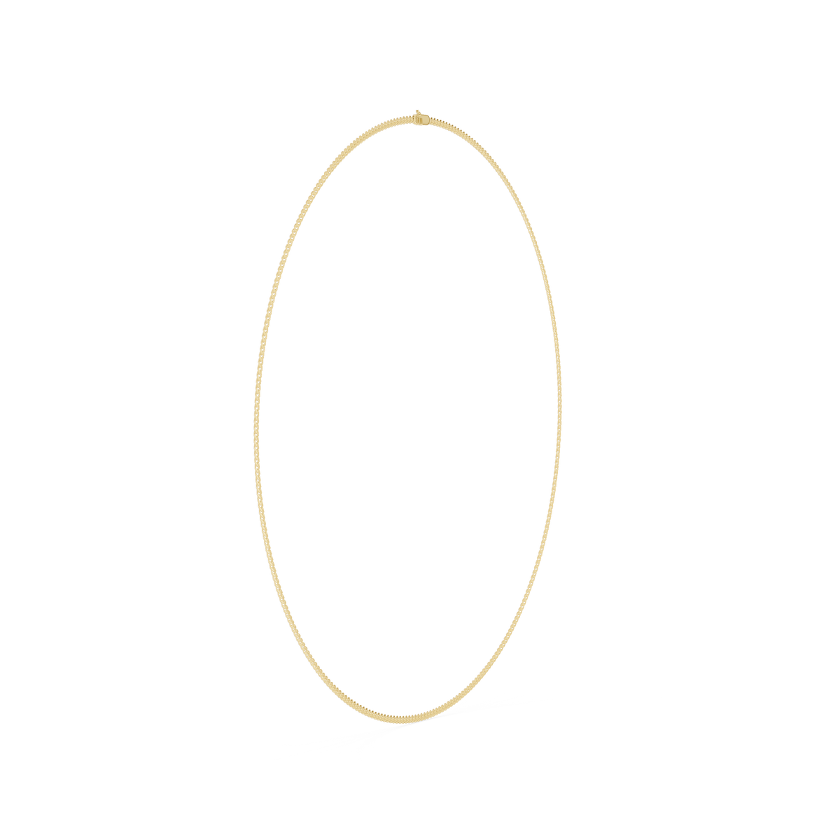 Curb Chain Necklace in yellow 925 sterling silver, view 3