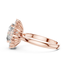 Oval Halo Moissanite Engagement Ring in rose 925 sterling silver, view 3