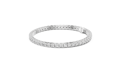 Round Moissanite Classic Tennis Bracelet in white 925 sterling silver, view 2