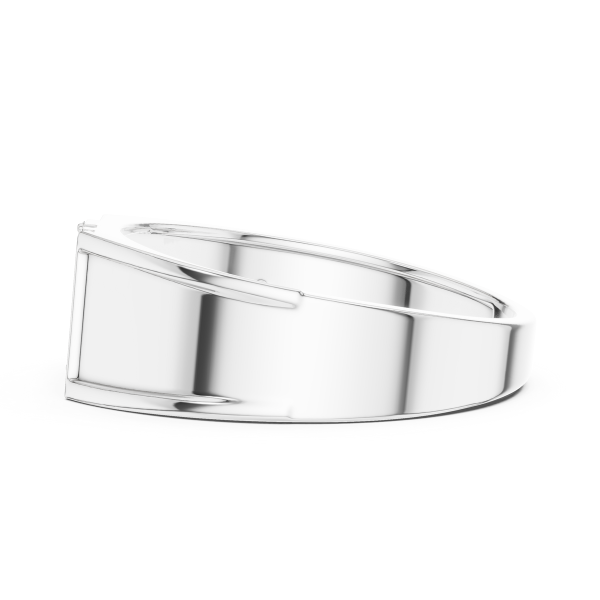 Men's Chevron Arrow Pavé Wide Moissanite Band in white 925 sterling silver, view 3