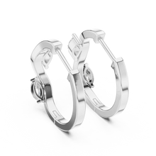 Marquise moissanite wave huggie hoop earrings in white 925 sterling silver, view 3